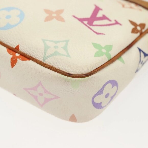 LOUIS VUITTON Monogram Multicolor Pochette Pouch White M92649 LV Auth 140354 - Picture 4 of 16